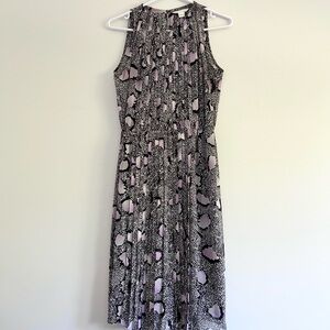 NWOT DVF Speckled Black, White and Purple Dress